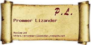Prommer Lizander névjegykártya